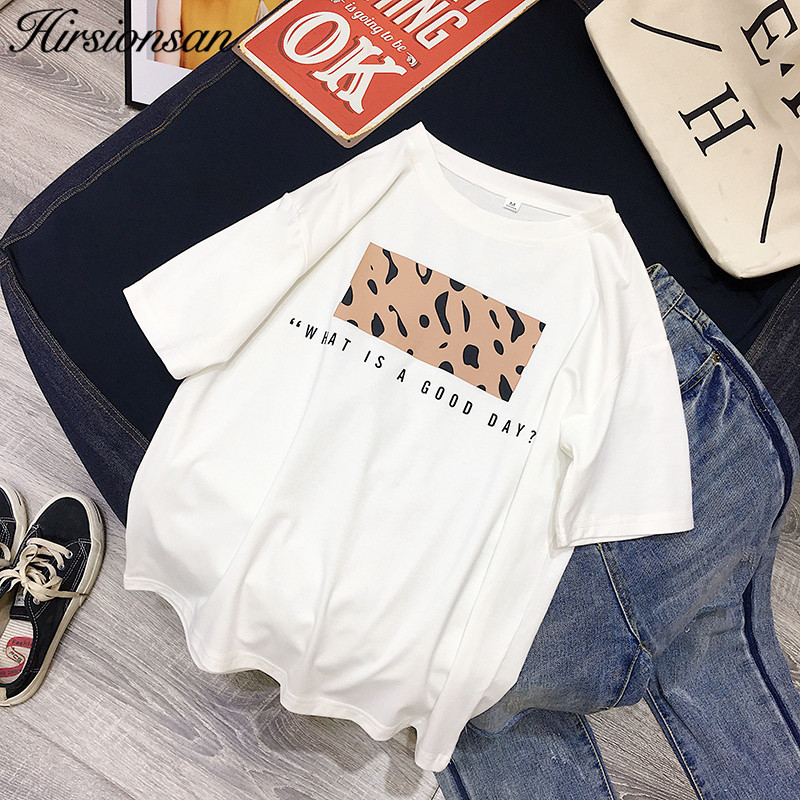 

Hirsionsan Leopard Print T shirts Women 2021 Spring Summer Hot Tees Casual O-Neck Short Sleeve Harajuku Cool T-shirt Female Tops, Khaki