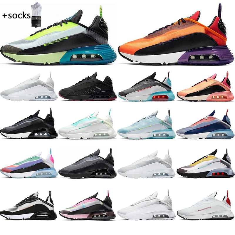 

with free socks 2090 running shoes for women and men Magma Orange Bleached USA Black Volt Blue Anthracite Aurora Green 2090s mens trainers sports sneakers size 5.5-11, A24 black volt blue 36-45