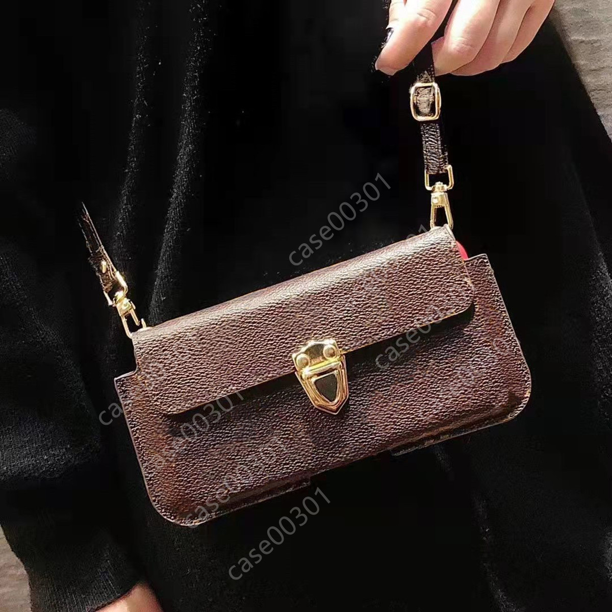 

Luxury Designer lanyard crossbody phone cases for iphone 13 12 11 pro max XR X XSMAX 6 6s 7 8 Plus brown PU leather protection shell fashion cellphone cover case bag, Yellow v (handbag with lanyard)