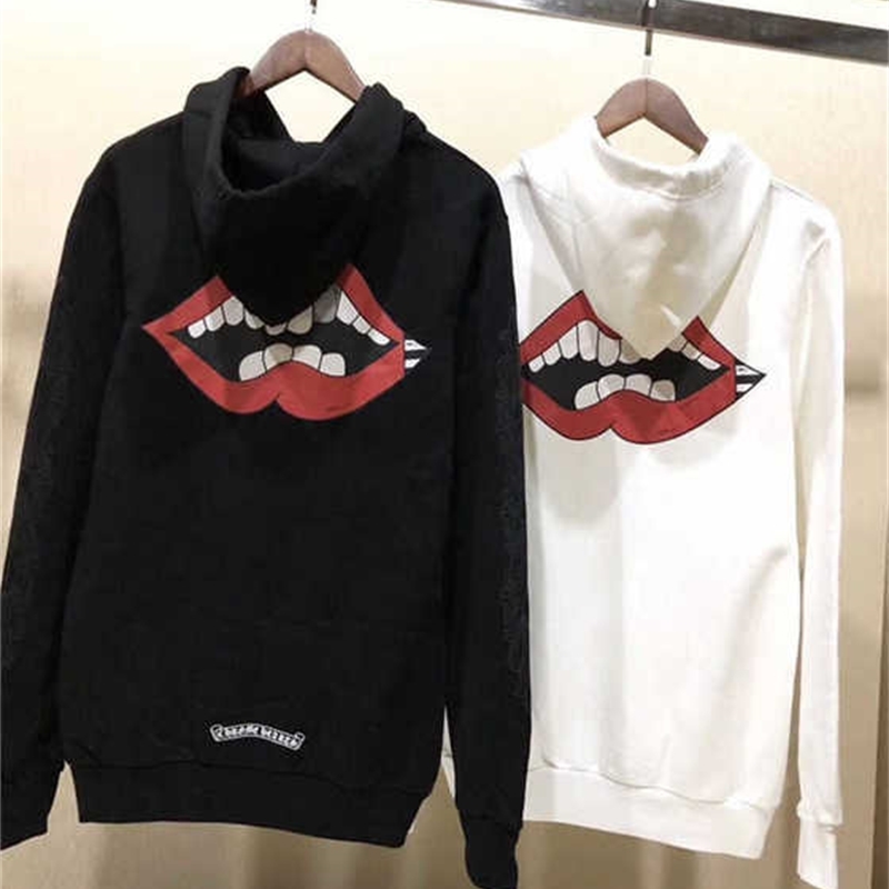 

Croxin Trendy Chromes Hearts Horseshoe Flower Arm Hoodie Men' and Women' Pullover K1RS, White