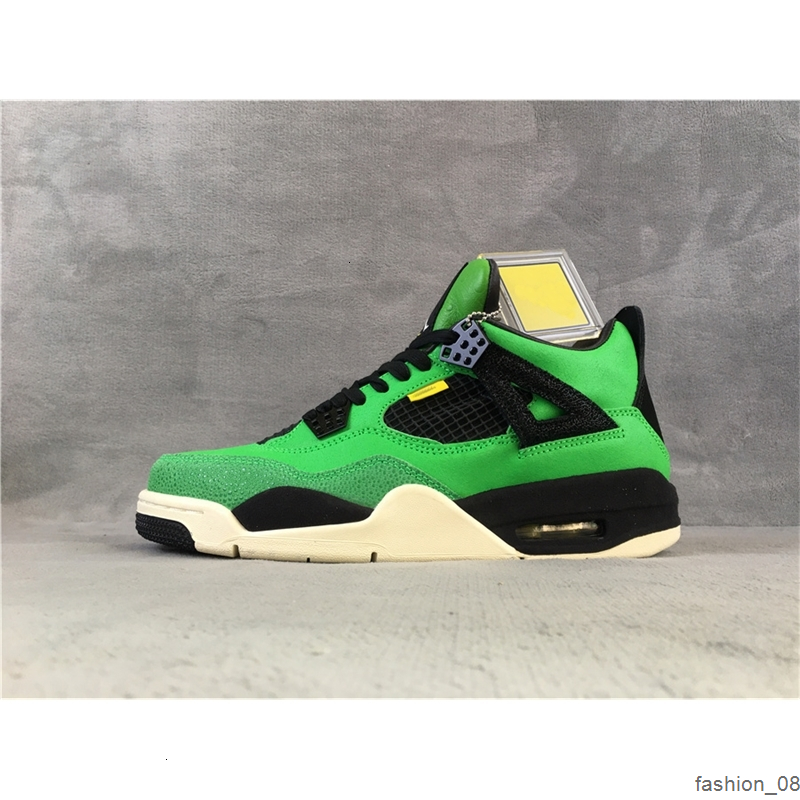 

Manila Jumpman 4 4s fashion shoe Top quality Black Green Mens Basketball Shoes