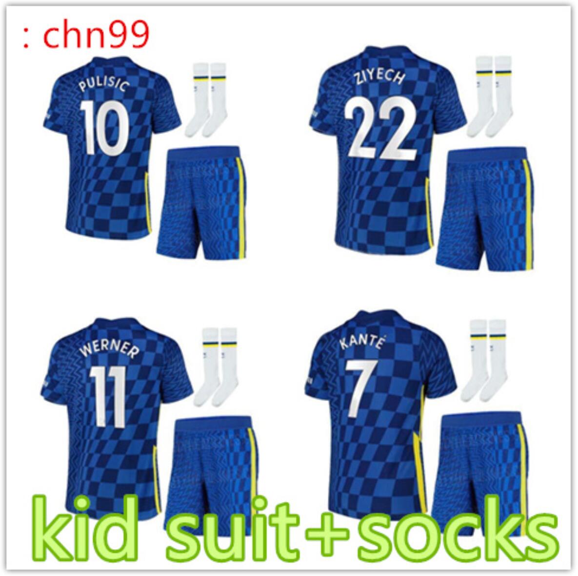 

Top thailand KIDS soccer jerseys sets uniform with socks boys youth 21 22 WERNER PULISIC KANTE MOUNT CHILWELL ZIYECH 2021 2022 season home blue Football kits shirts, Home kids