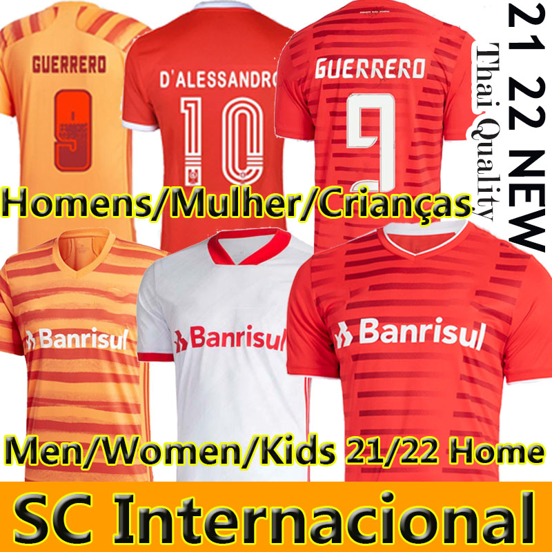 

21 22 Brasileiro SC International D ALESSANDRO soccer jersey men women kids kit EDENILSON GUERRERO camisa POLO Training shorts, Away women