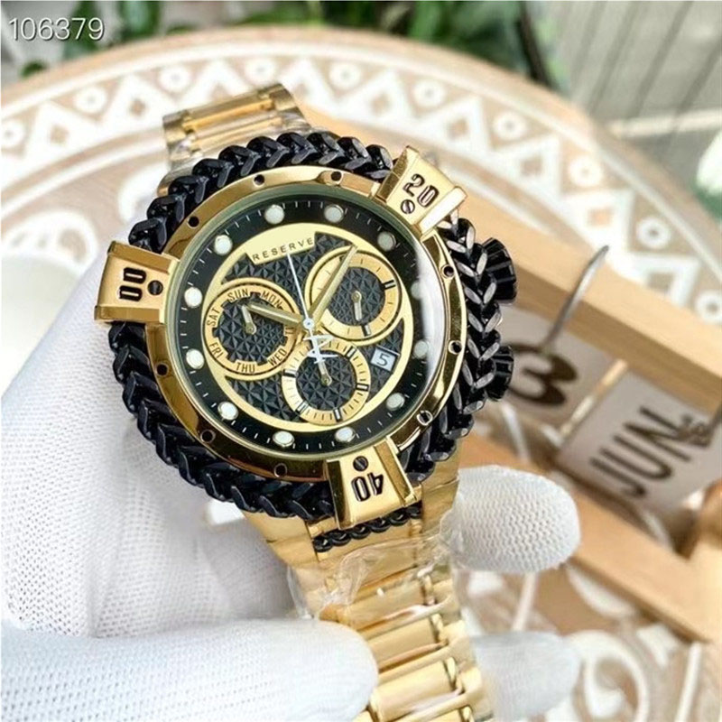 

Invincible Watch Reserve Herc Mens Quartz Wirstwatch 53mm Stainless Steel Luminous Chronograph Undefeated Invicto Luxury Watch For Dropshipping, Tool