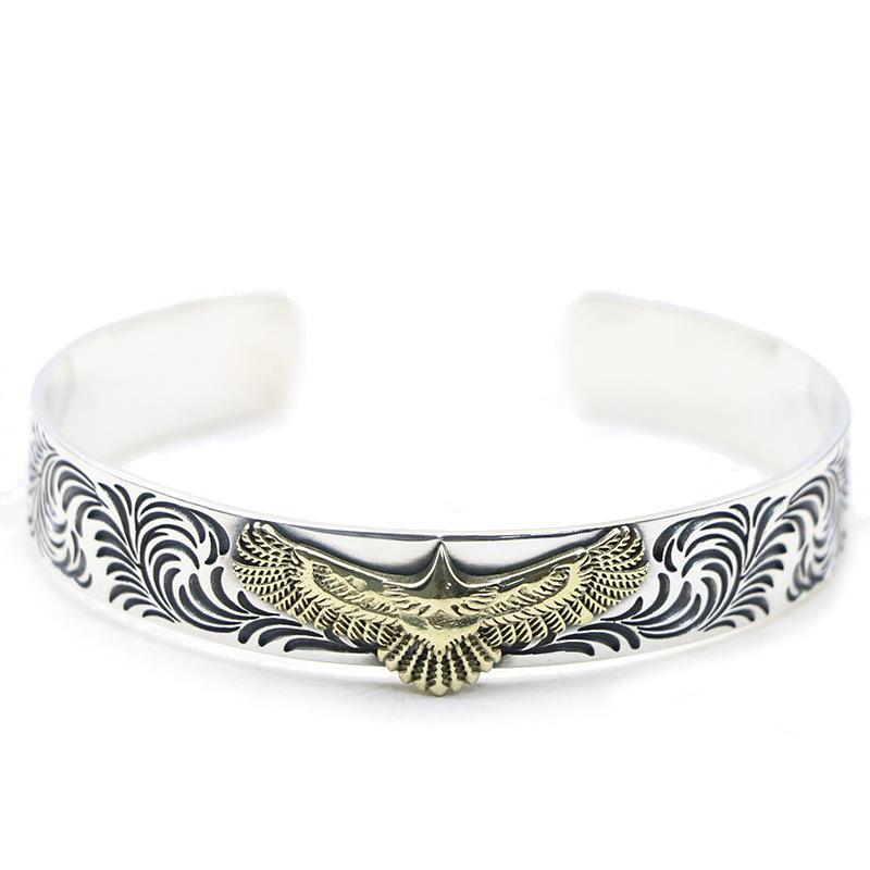 

Bangle Fashion Charm Retro Pattern Flying Eagle Temperament Bracelet For Men And Women Couples Cool Domineering Jewelry