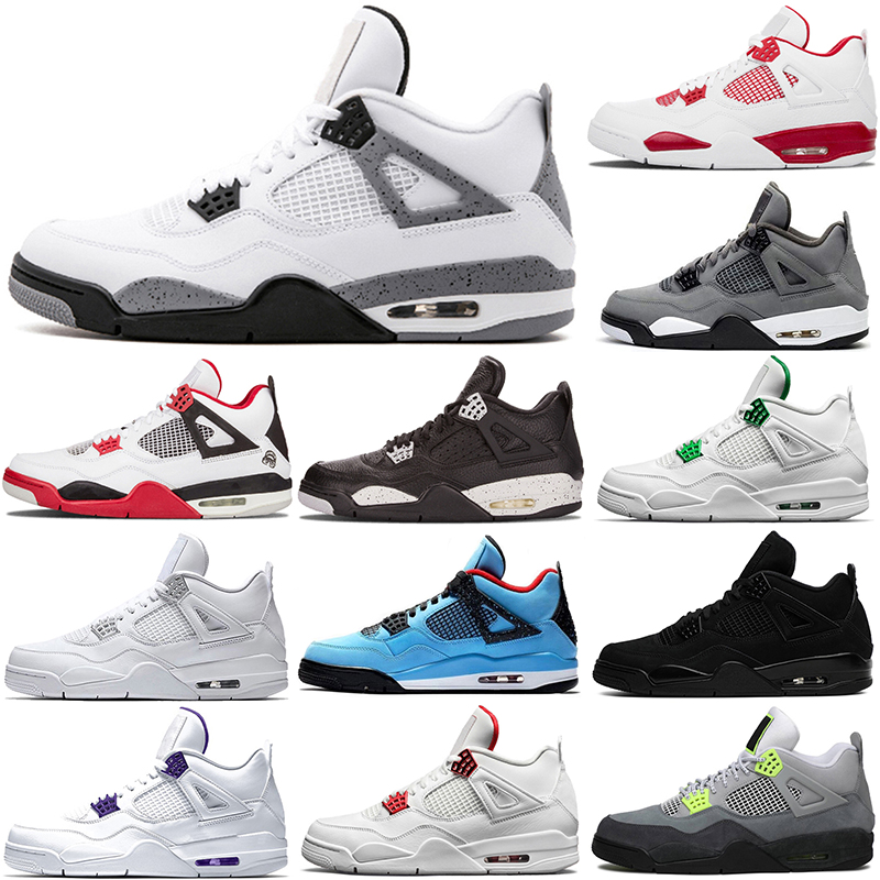 

new hot basketball shoes 4s men 4 sneakers Black Cat court purple University Red Neon bred Alternate Motorsport orange metallic Cool Grey sneaker