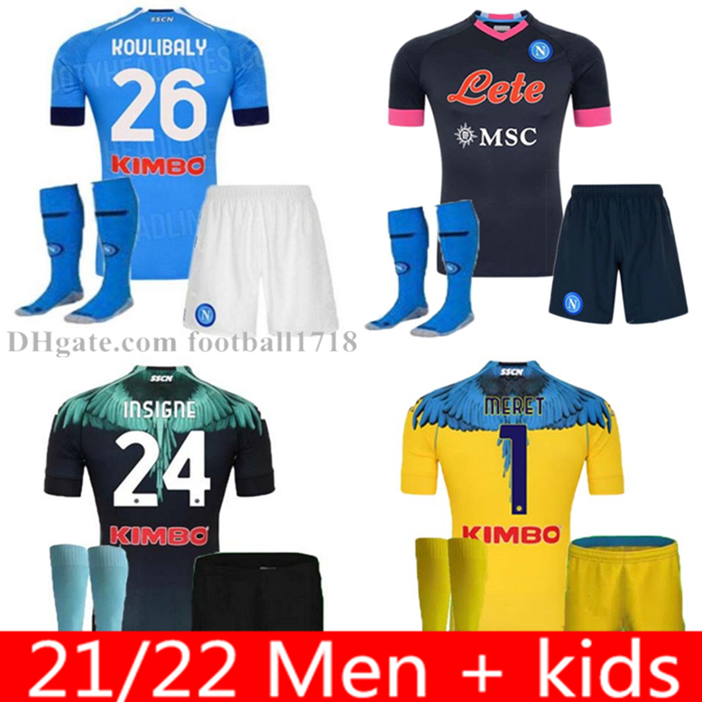 

Men kids kits 2021 INSIGNE napoli soccer jersey Naples 20 21 22 Maradona MERTENS CALLEJON PLAYER RPG football shirts Adults child sets uniform