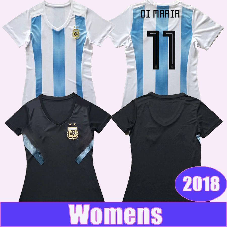 2018 Argentina Women Soccer Jerseys National Team DI MARIA Home Away Football Shirts DYBALA AGUERO Lady Short Sleeve Uniforms