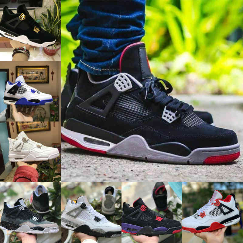 

Sale 2021 New Bred Black Cat 4 4s Basketball Shoes Men Mens White Cement Encore Wings Fire Red Singles Designer Sneakers IV Pure Money Trainers G17, X001