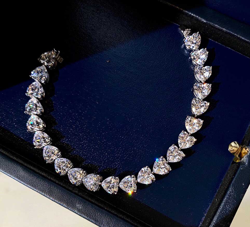 

S925 Silver heart shape bracelet with sparkly diamond for women wedding jewelry gift have stamp in different size PS8277