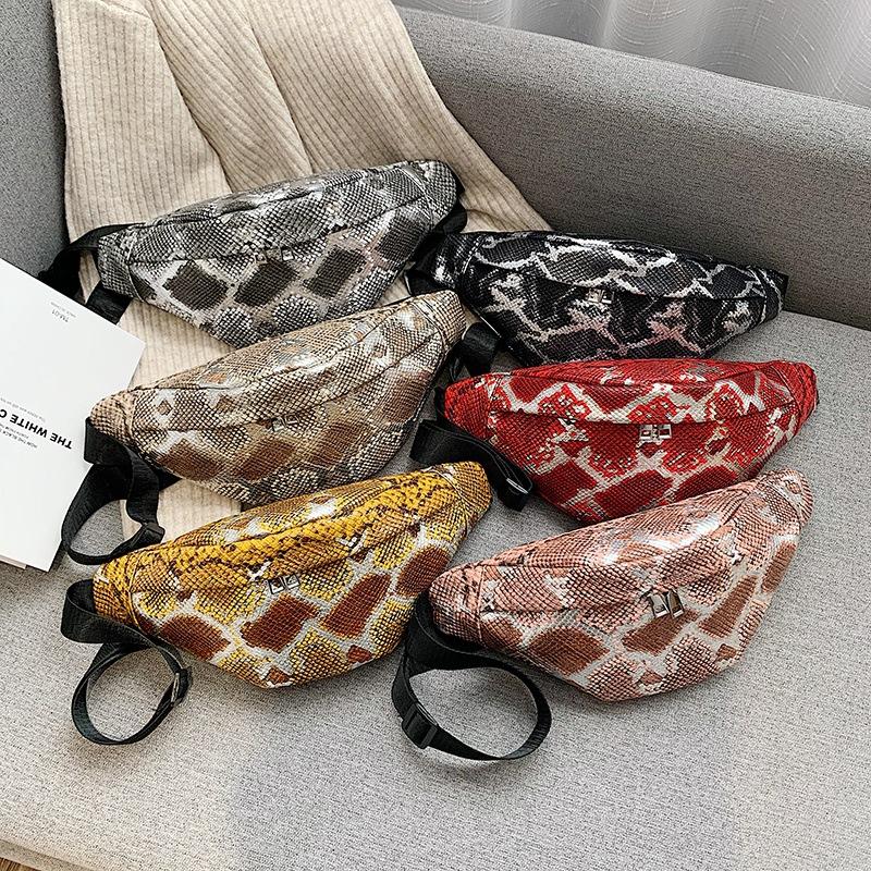 

Waist Bags Mihaivina Vintage Belt Bag For Women Serpentine Chest Fanny Pack Female Leather Bum Travel Phone