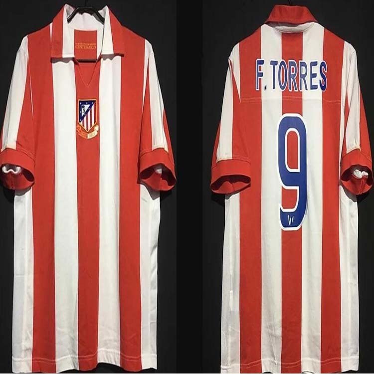 

Promotion 2003 2004 2005 Retro Centenary Soccer Jerseys Torres Simeone KIKO CAMINERO Futbol Vintage Football Camisetas Classic Shirt, White