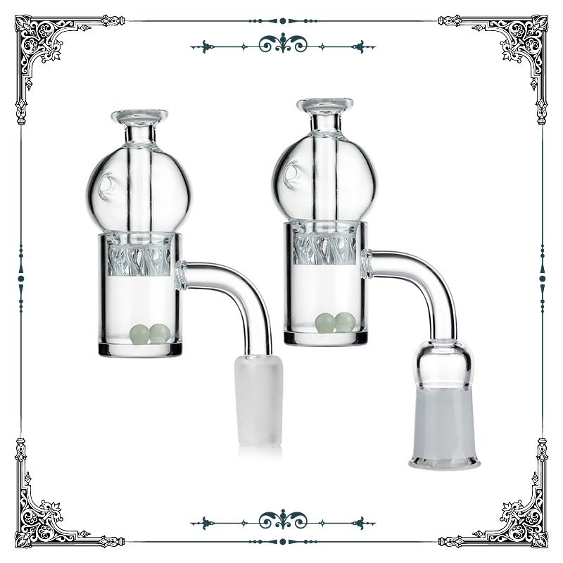 

Quartz banger&Terp Pearl&Glass Cyclone Cap 25mm Flat Top quartz banger Spinner carb caps quartz heads 14mm male 14 mm female helix function for Glass Bong