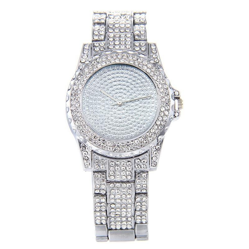 

Wristwatches Fashion Luxury Ladies Quartz Watch Silver Diamond Stainless Steel For Women Relojes Para Mujer Creativity Clock Gift, Wcw0090-1