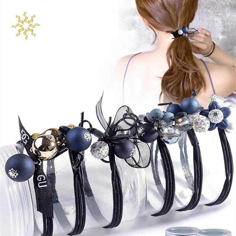 

Hair Clips & Barrettes 6Pcs/Set Holder Accessories Bands Hairpins Elastic Rope Ring Hairband Girls Women Band Tie, Golden;silver
