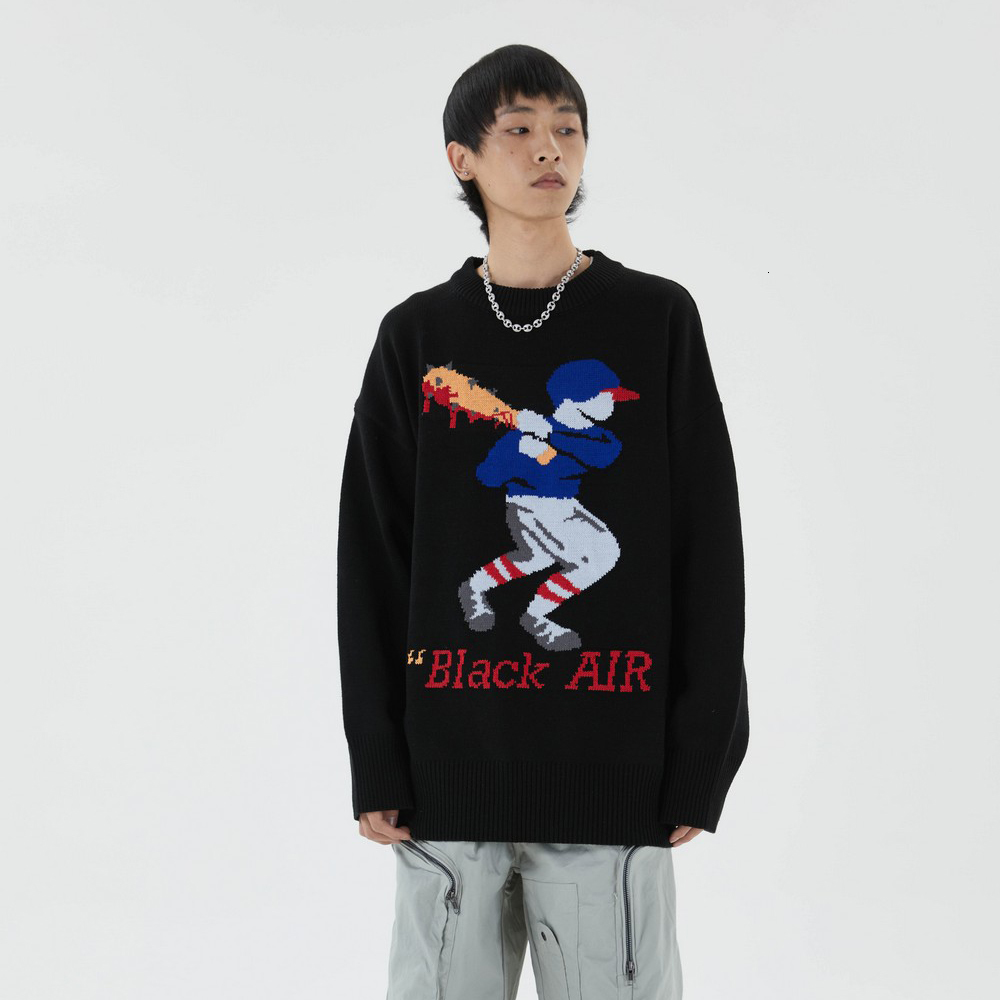 

sweater Japanese kawaii large-scale designer harajuku nightgown of cartoons male clothes streetwear men's fashionable nightwear 2021, Blue
