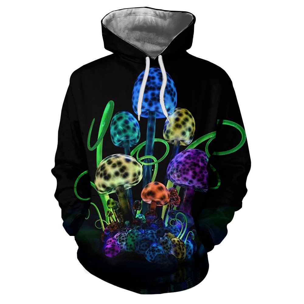 

Tessffel seabed Mushroom Colorful Tracksuit Unisex 3DPrint Hoodie/Sweatshirt/Jacket/Mens Womens HIP HOP Cartoon casual style Ypf740, Black
