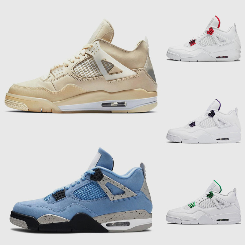 

New Top men women 1 1s 4 4s Basketball Shoes University Blue Metallic Green Purple Red UV reactive Barely Rose shimmer Dark mocha UNC sail Sneakers, Customize