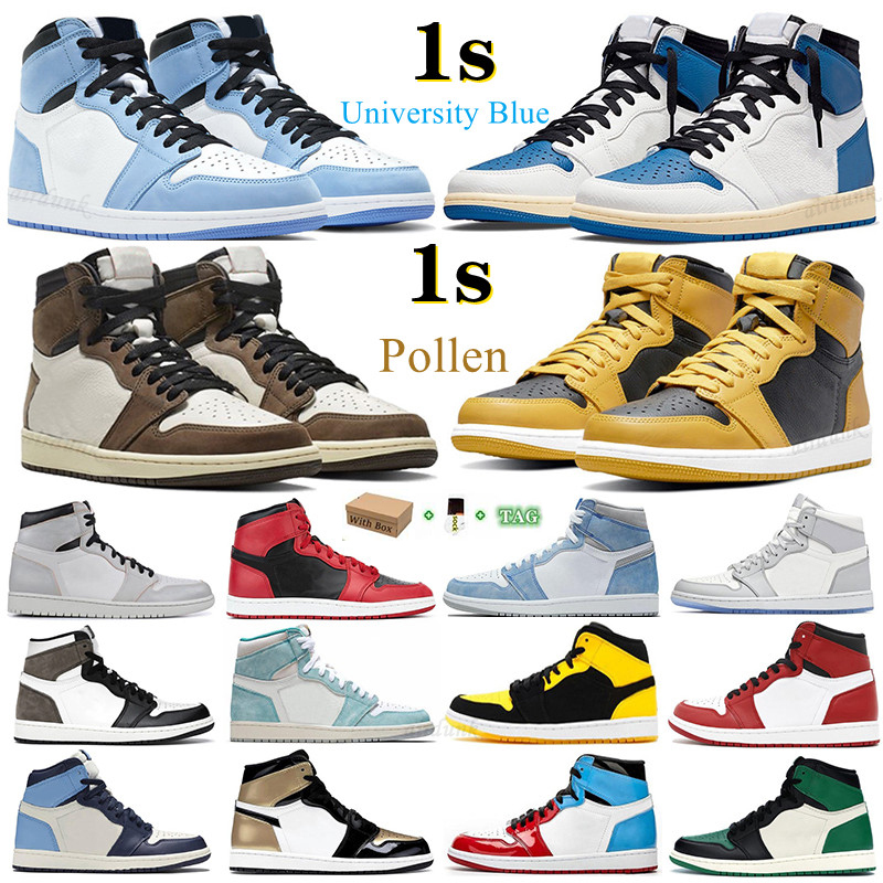 

Mens 1 Jumpman 1s high OG basketball shoes University Blue electro orange dark mocha bred shadow UNC twist men women Sneakers trainers 36-46, I need look other product