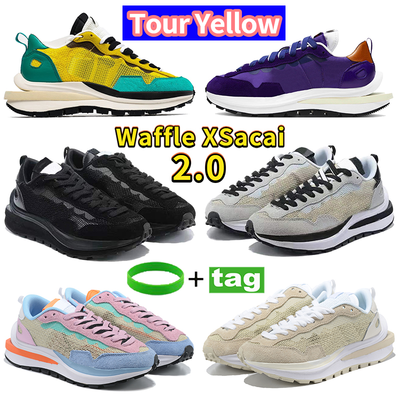 

Mens Waffle Xsacai 2.0 women running shoes Tour Yellow Royal Fuchsia triple black Gum white nylon smoke Aluminum pastel Undercover Night Maroon sneakers trainers, Bubble wrap packaging