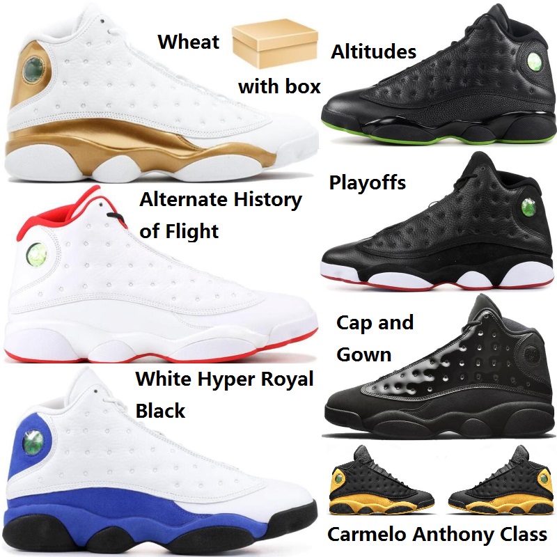 

2021 high Arrival Wheat basketball shoes 13 GS Playground 3M reflection Black white 13s men Altitude sports shoe sneakers MCS Cleat with box, Color 01#