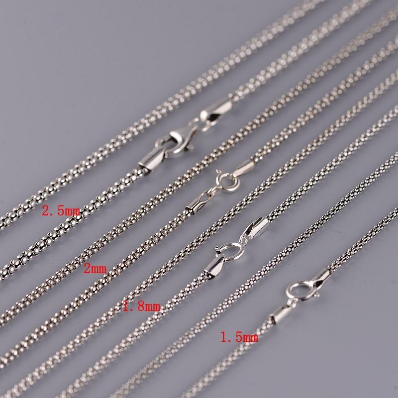 

Chains BOCAI Pure 925 Silver Vintage Italian Chain Simple And Fresh Sweater Fashionable Temperament Rice Grain Woman Necklace