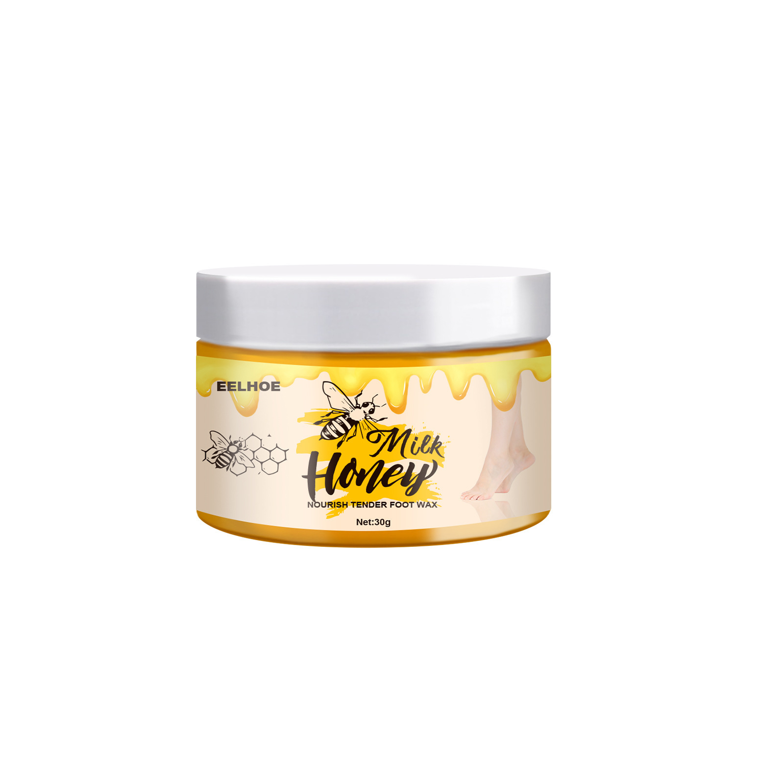 Free freight EELHOE Milk honey foot wax exfoliating dead skin tender and white foot mask moisturizing-image-750621880