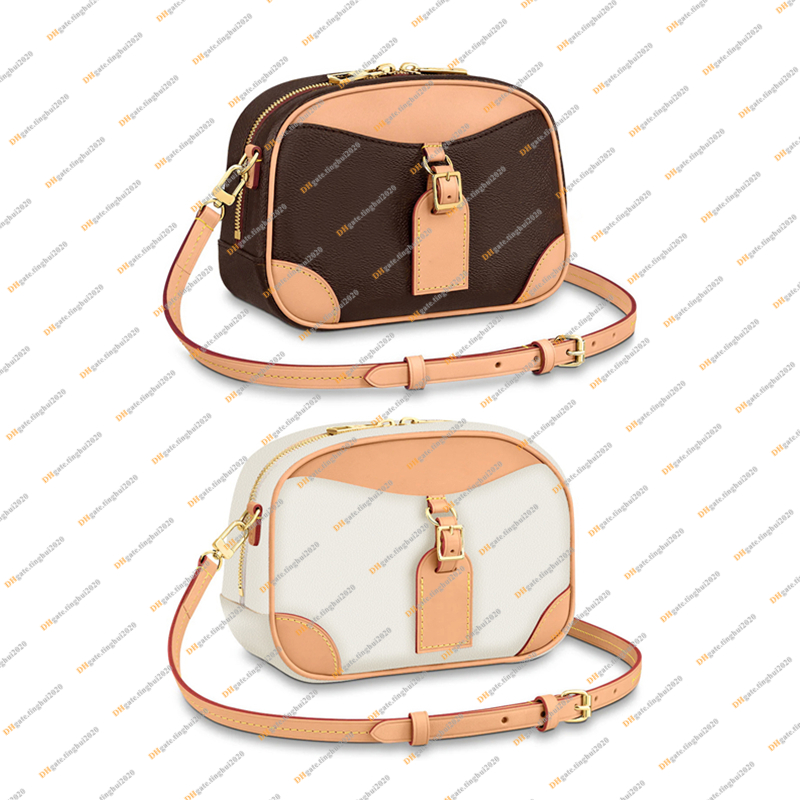 

Ladies Fashion Casual Designer Luxury DEAUVILLE Bags Cross body Shoulder Bag High Quality TOP 5A M45528 N50048 Handbag Messenger Bagss Purse Pouch, Brown flower 1 / with dust bag