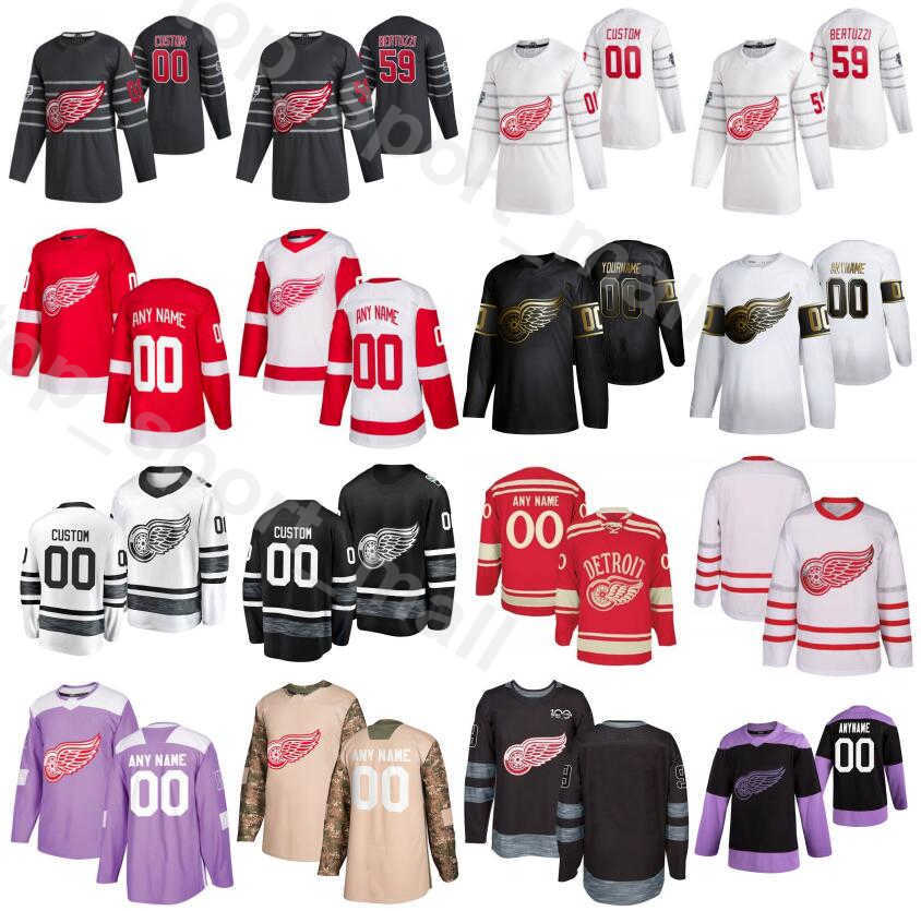 

Detroit Red Wings 2020 All Star Jerseys Men Ice Hockey 13 Pavel Datsyuk 71 Dylan Larkin 59 Tyler Bertuzzi 39 Anthony Mantha Customized, Black