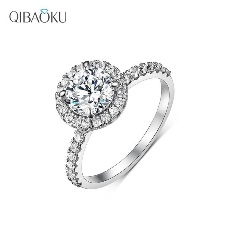 

Cluster Rings Petite Round Moissanite Engagement Ring 14K 18K White Gold Luxury For Women Fine Jewelry Wedding Couples, Golden;silver