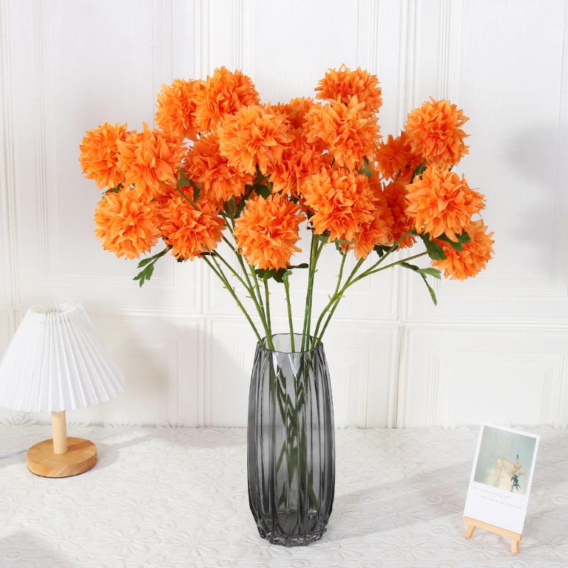 

Decorative Flowers & Wreaths Simulation Flower 3 Crystal Ball Chrysanthemum Arrangement Artificial Bouquet Wedding Living Room Bedroom