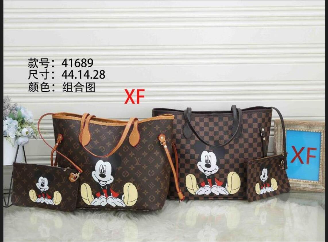

55 LV LOUIS 1 VITTON Women Handbags lady designer wallet leather travel female purse 2pcs/set Shopping Bag crossbody bags