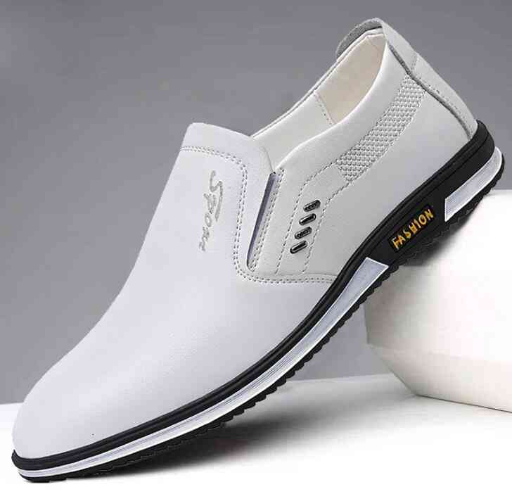 

Dress Shoes Men's shoes spring men's casual breathable British leather white ANBF, 1# shoe box