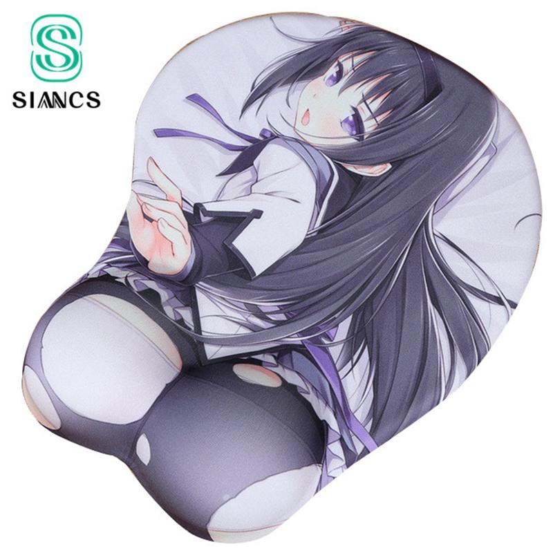 Mouse Pads & Wrist Rests 3D Pad Hip Sexy Mousepad Hand Resist Rest Silica Gel Buttock Japan Anime Eve Akemi Homura Puella Magi Madoka Magica-image-729256428