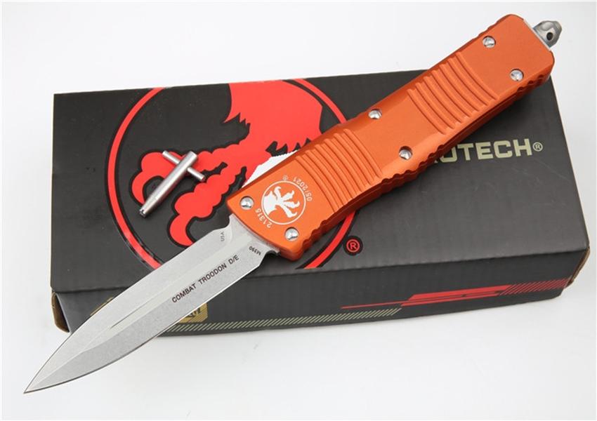 

5 Style Microtech Combat Troodon Knife Interceptor knife Bowie / Hellhound Tanto / Spear point D2 steel blade Tactical Knife UTX85 knifes