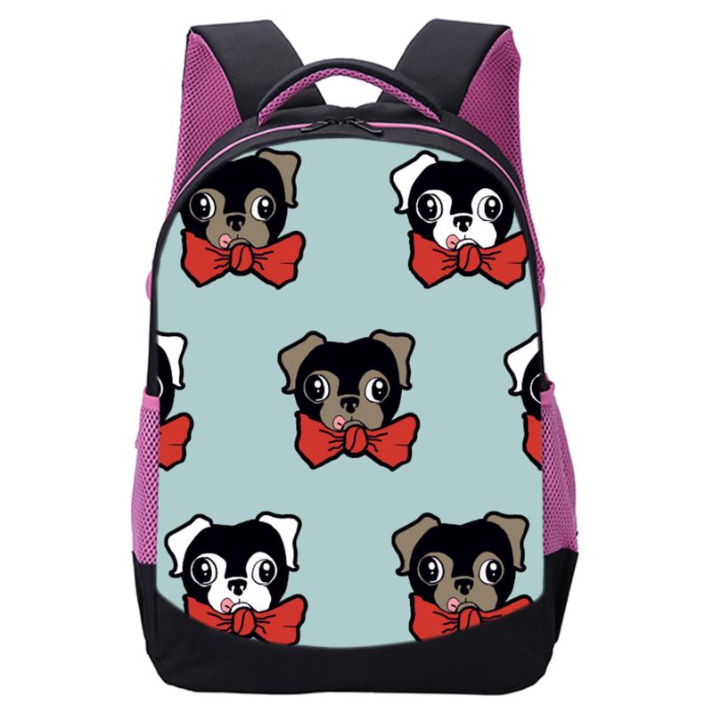 

School Bags Dogs Schoolbag 17 Inch 3D Print Picture Kids Backpack Teenager Cartoon Pink Student Big Girls Satchel