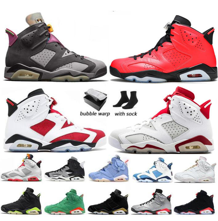 

New Jumpmans 6s Bordeaux shoes Hare Raptor Olympic Ray Allen Men Basketball Shoe 6 Patta Sweater Barcelona Nights French Blue Sneaker, 34# dmp 2020 40-47