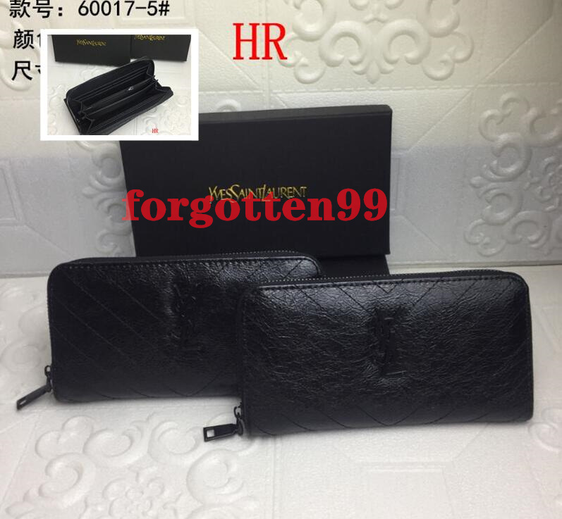 

48 sell ysl women high quality leather wallet purse Clutch Coin Purse Business card holder Credit card package Key case Bank card package, Black;brown