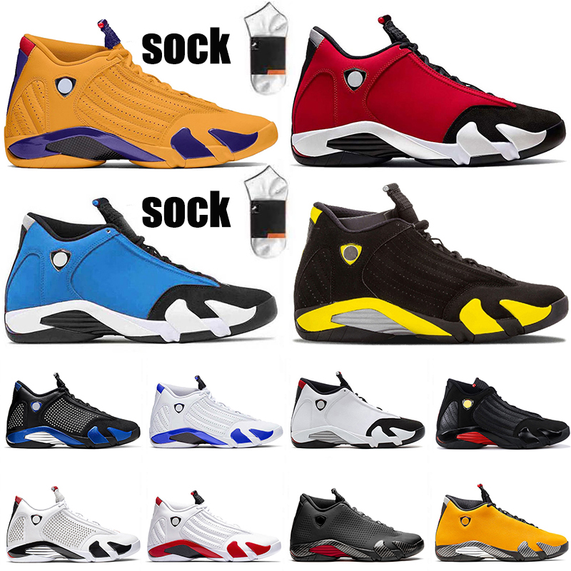 

With Socks Jumpman 14 Mens 14s Basketball Shoes 2021 Top Quality Basket Trainers Sneakers Black Toe University Gold LAST SHOT Gym Red Desert Sand Thunder, #a1 university gold