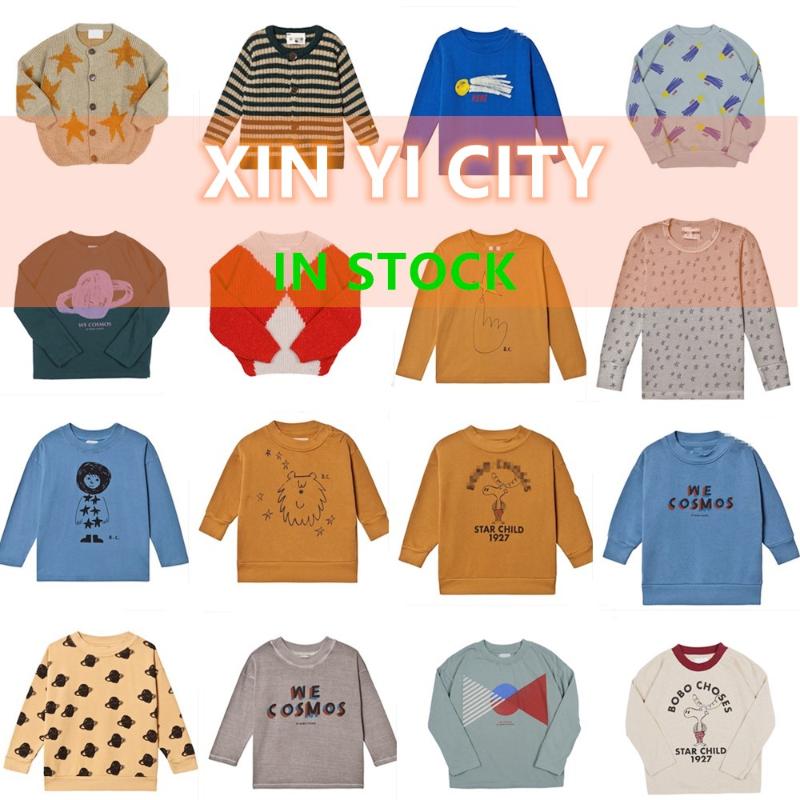 

BC Autumn And Winter Children's Sweater Pullover Round Neck Letter Printing Stitching Boys Girls Baby Cardigan, Blue