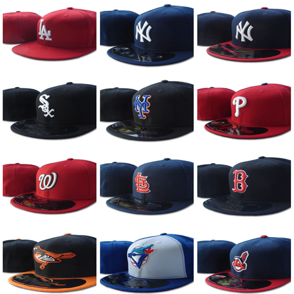 

All Team Fan's HOu Fitted Baseball Fitteds Hat On Field Mix Order Size Closed Flat Bill Base Ball Snapback Caps Bone Chapeau, Blue;gray