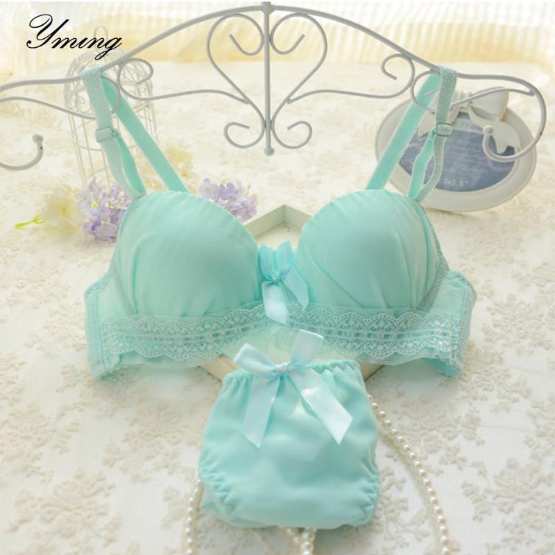 

Bras Sets YMING Girls Lace Underwear Bra Teenage Solid Color Thin Cup Lovely Brassiere Outfit Student For Children Clothes, Black
