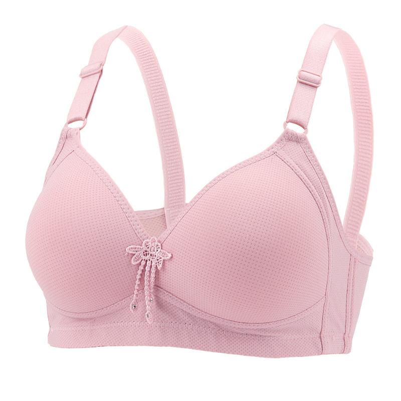 

Bras Thin Soft Plus Size 38-46 B C Cup For Women Sexy LingeriBrassiere Mommy Large Pink Solid Color Bralette Underwear, Black