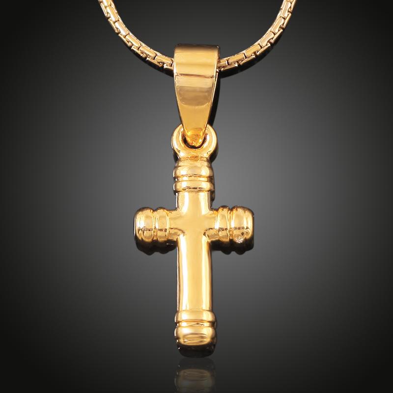 

Pendant Necklaces Chunky Cross Necklace Gold Plated Womens Mens Classic Style