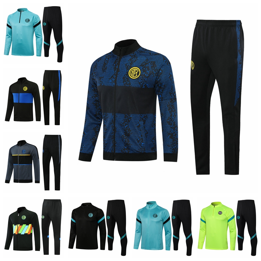 

2122 LAUTARO INTER Jacket Soccer Jerseys football tracksuit kits 21/22 Survetement MiLAN LUKAKU training suit jacket set jogging sets chandal futbol R03