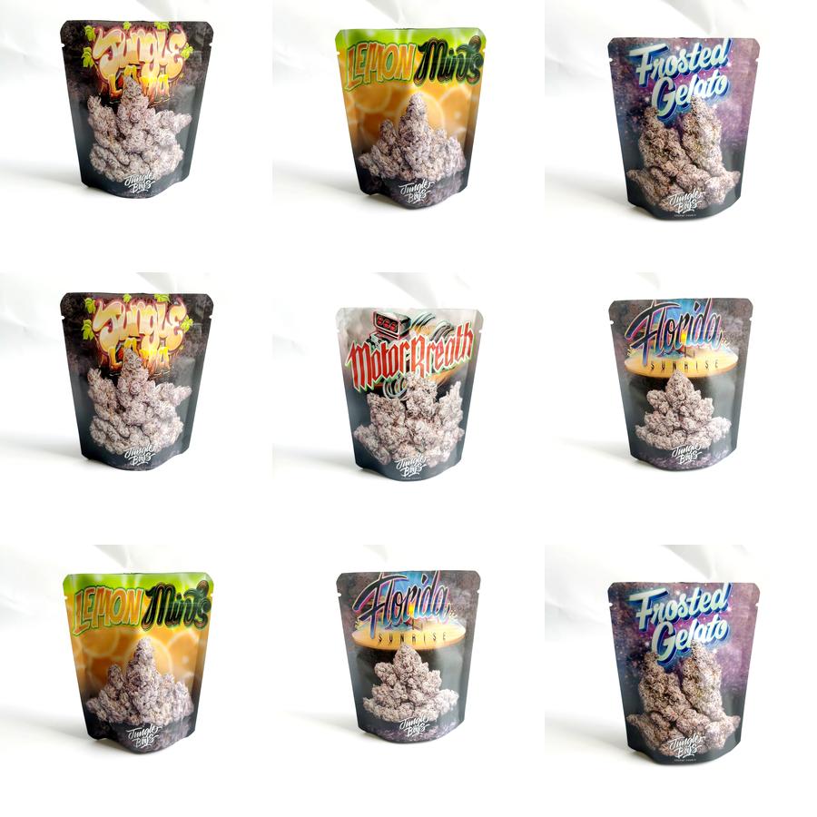 

Jungle Boys 3.5g Mylar Bags Lemon Mints Lana Motorbreath Frosted Gelato Florida Sunrise Packing Bag Smell Proof Pouches jllsar