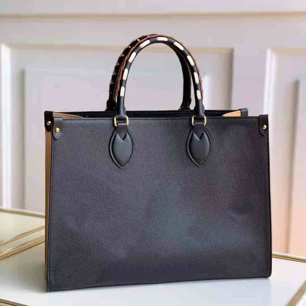 

Large Capacity Totes Hot High quality Onthego bag Woman Handbag Luxurys Designers Bags Fashion Leather tote Lady Shopping Bag female big handbags MM, 42cm-black