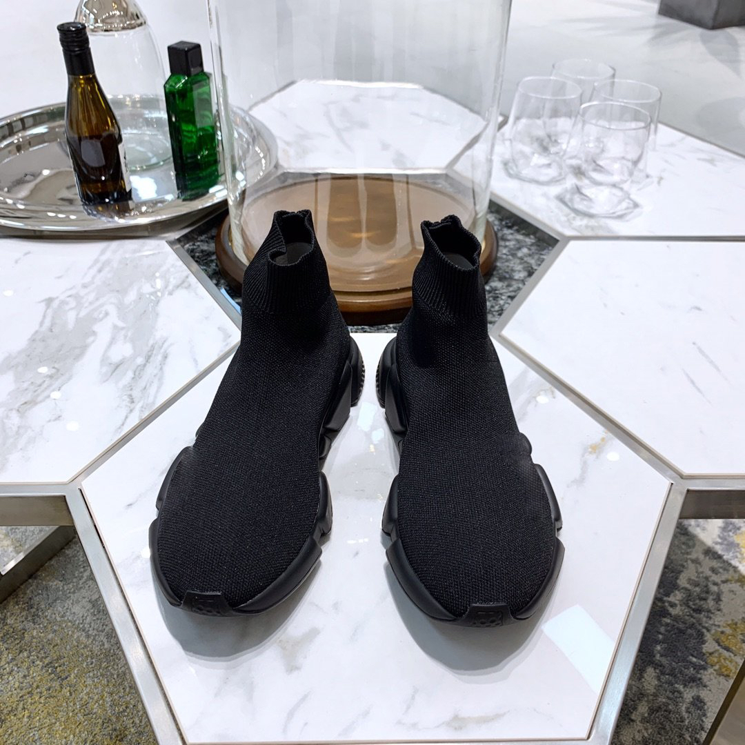 

Running sports triple black casual shoes fashion flat socks boots Genuine Leather six color size 35-45