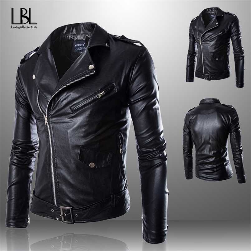

Mens Leather Jacket Men Fashion Motorcycle PU Leather Jacket Pocket Leather Coat Men Lined Jacket Slim Street Biker Coat Zipper 211111, Zxx1004white