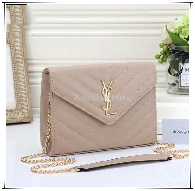 

HOT 5A Cowhide Handbags top sheepskin caviar metal chain gold silver Handbag Leather bag Flip cover diagonal Shoulder Bags ySL, Red;black